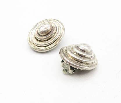 925 Sterling Silver  Vintage Graduated Dome Non Pierce Drop Earrings  EG3807