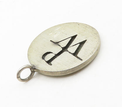 TED LOWY 925 Sterling Silver  Vintage PW Initials Round Pendant  PT13044