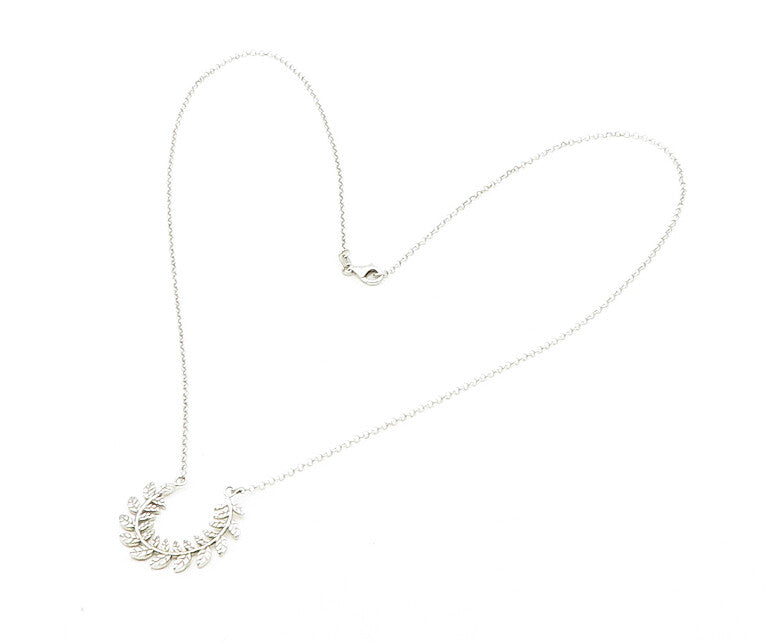 925 Sterling Silver  Vintage Shiny Floral Leaf Vine Chain Necklace  NE3056
