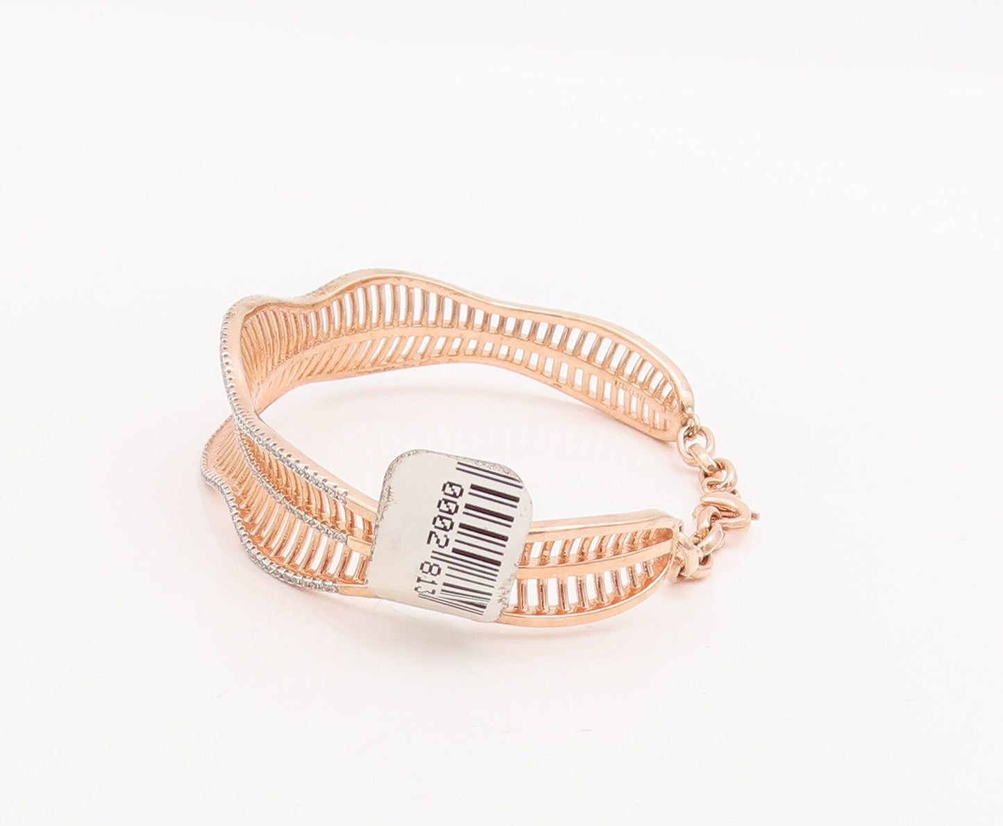 925 Sterling Silver Vintage Bracelet Designer Cutout CZ Bands  BT10669