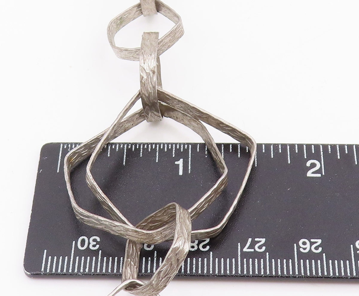 925 Sterling Silver Vintage Necklace UNO A ERRE Geometric Squares Link  NE4831