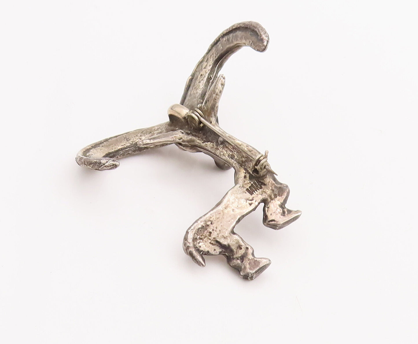 925 Sterling Silver Vintage Brooch Pin MMA Antique 3D Cutout Alpine Ibex BP11142