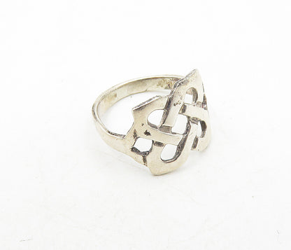 IRELAND 925 Sterling Silver   Vintage Celtic Knot Band Ring Sz 5.5  RG9203