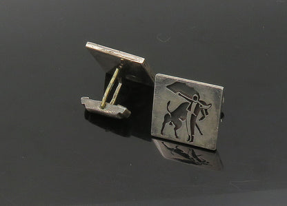 MARGARITA MEXICO 925 Sterling Silver Vintage Bull Fighter Motif Cufflinks TR3149