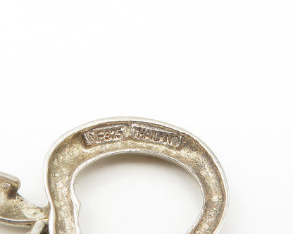 925 Sterling Silver  Vintage Shiny Open Apple Motif Slide Pendant  PT8777