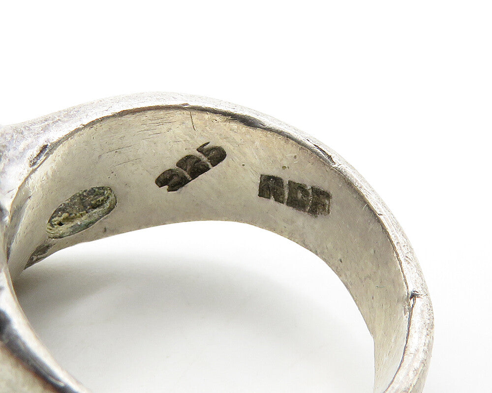 MEXICO 925 Sterling Silver  Vintage Dark Tone Loop Knot Band Ring Sz 7 RG19587