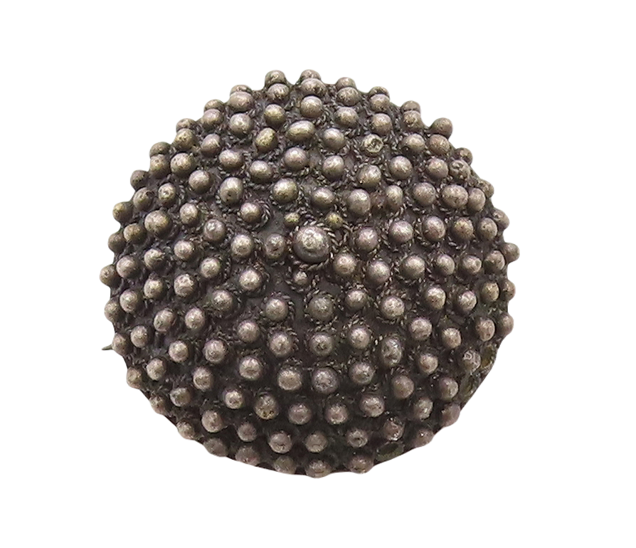 925 Sterling Silver Vintage Brooch Pin ISRAEL Dark Tone Bead Carved  BP11299