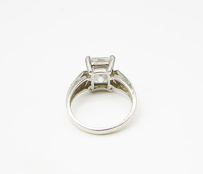 925 Sterling Silver  White Cubic Zirconia Engagement Ring Sz 7  RG2950