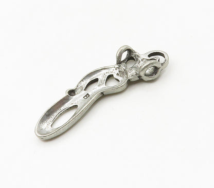 925 Sterling Silver  Vintage Modernist Smooth Swirl Design Pendant  PT12878