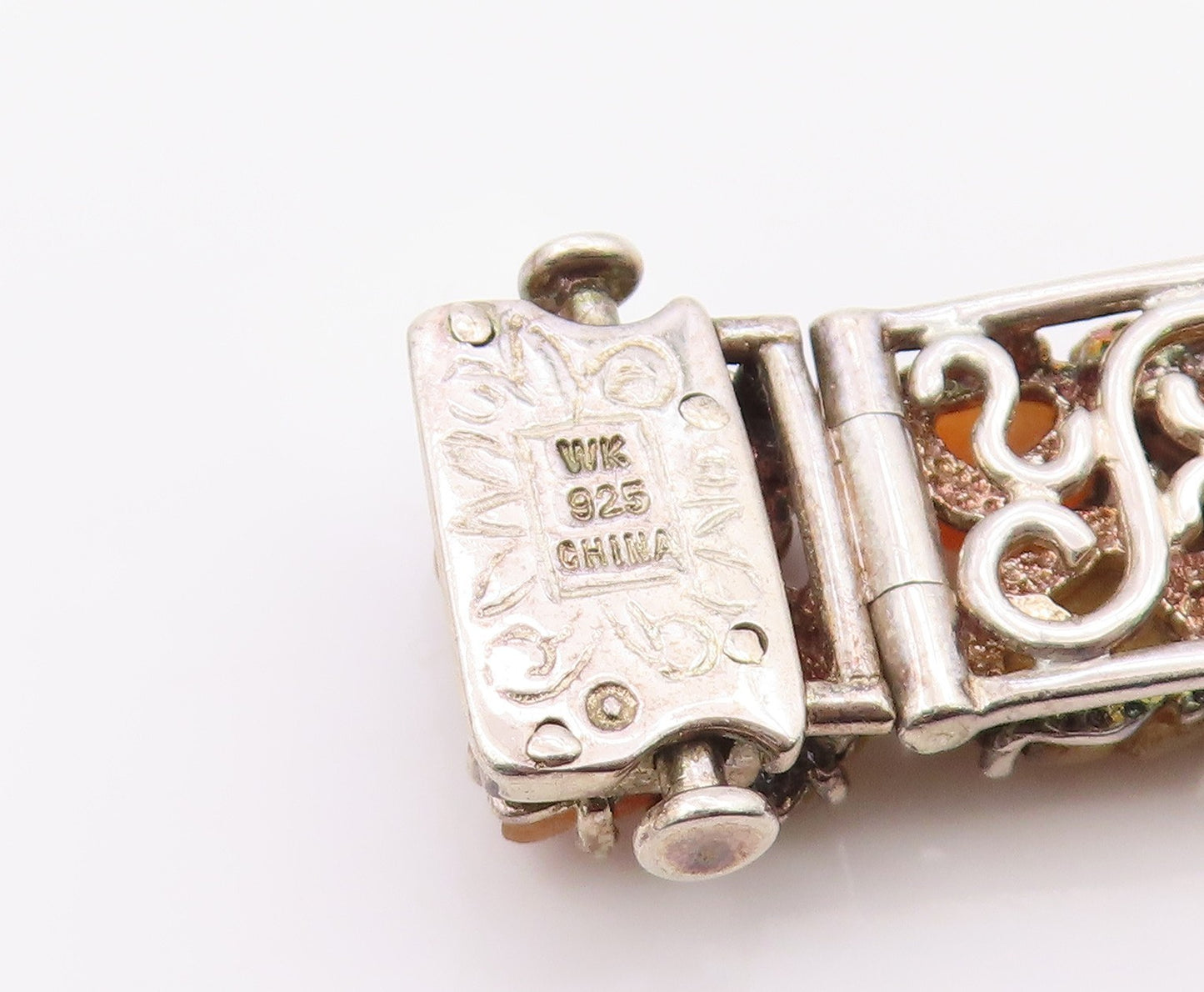 925 Sterling Silver Vintage Bracelet WHITNEY KELLY Gemstone Fall Leaves  BT12116