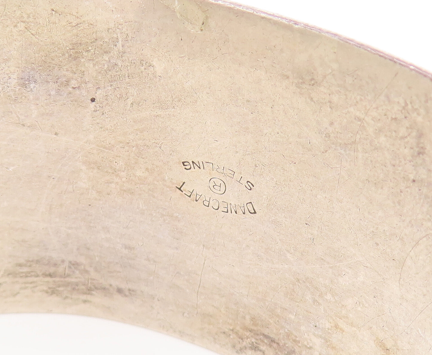 DANECRAFT 925 Silver  Vintage Antique Carved Greek Key Cuff Bracelet  BT9790