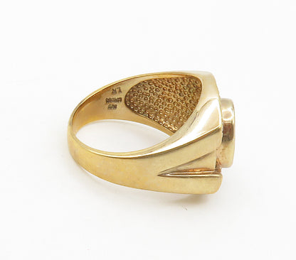 925 Sterling Silver Pink & White Topaz Gold Plated Cocktail Ring Sz 10 RG16458