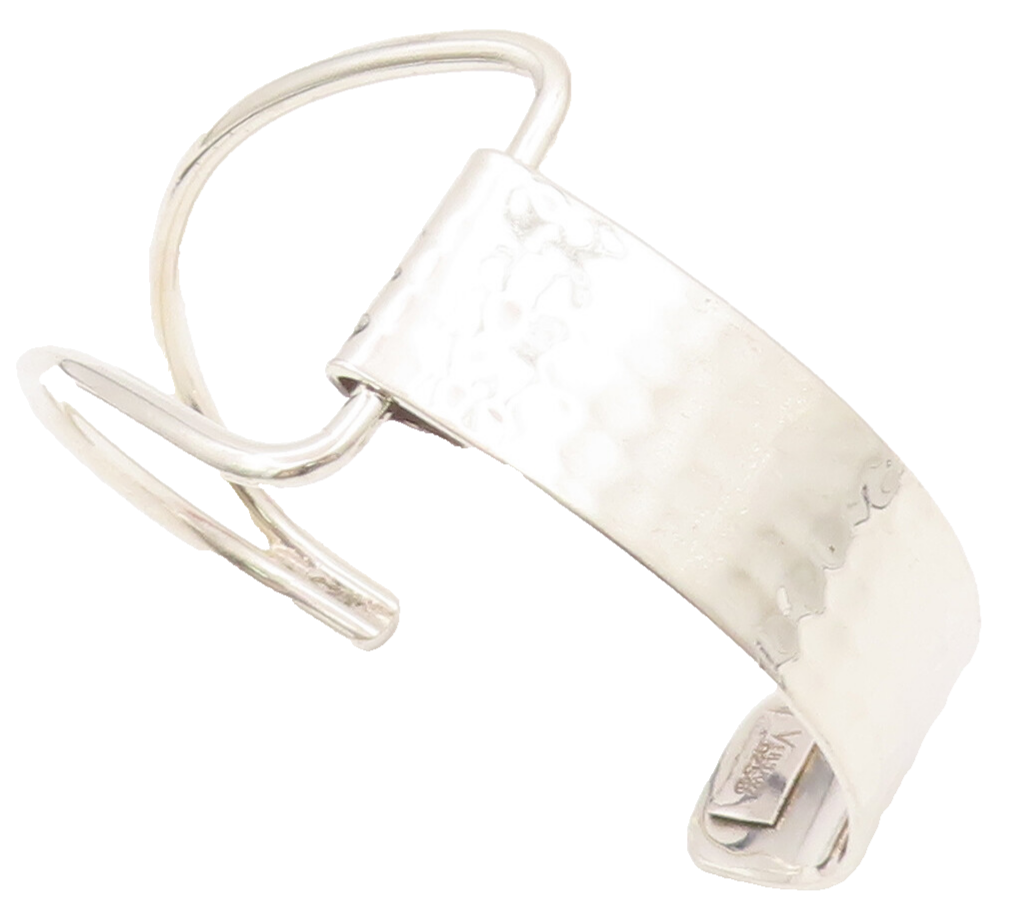 925 Sterling Silver Vintage Bracelet VERSANI Solid Designer Cutout Cuff  BT10441