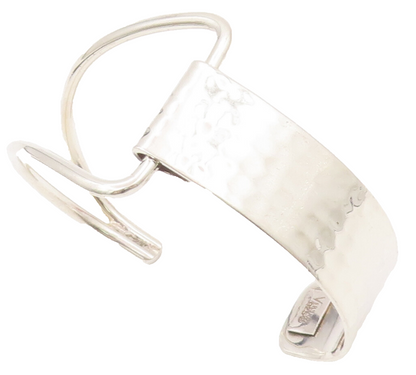 925 Sterling Silver Vintage Bracelet VERSANI Solid Designer Cutout Cuff  BT10441