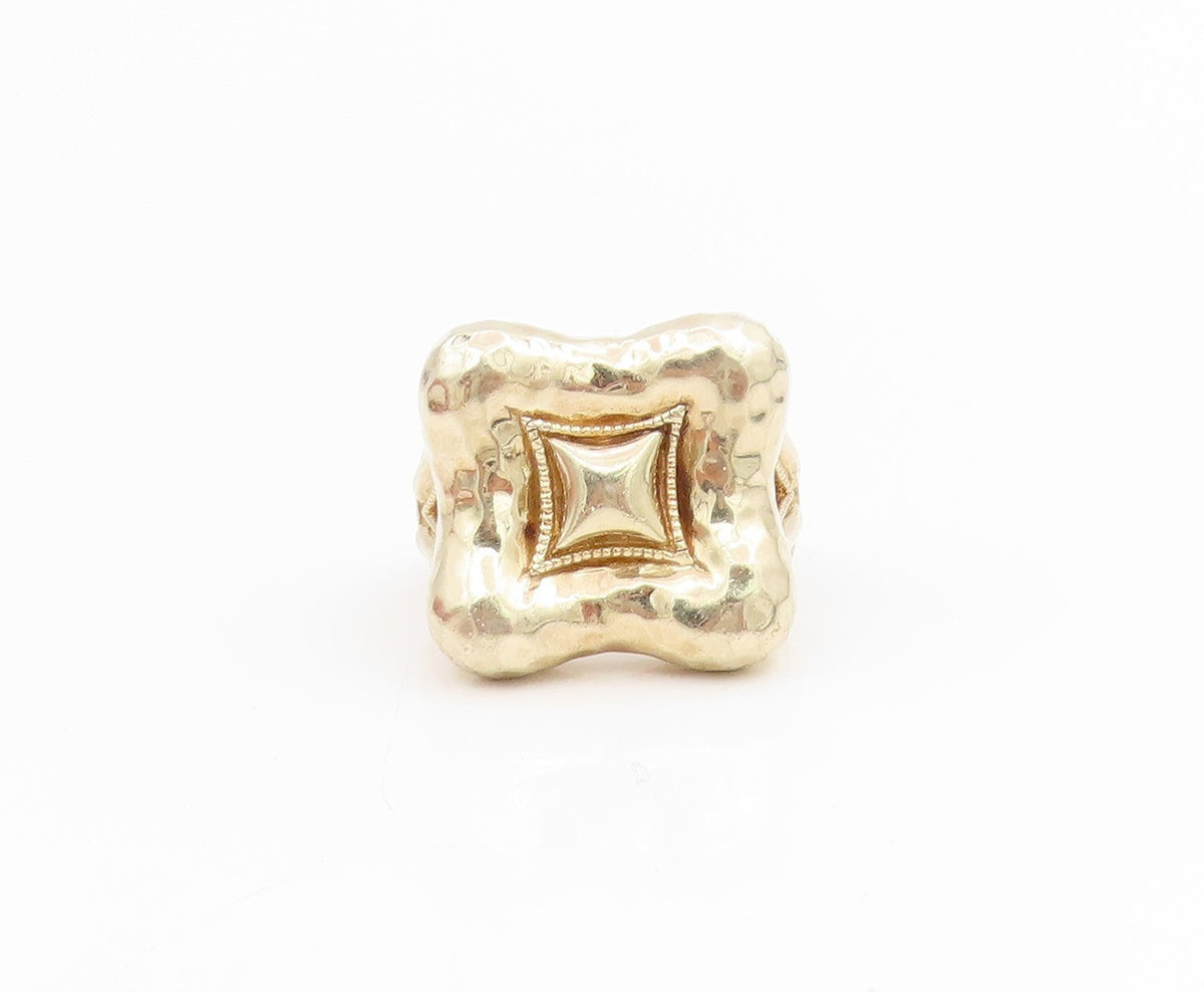 925 Sterling Silver Vintage Ring Gold Plated JUDITH JACK Band  Sz 7.5  RG34447