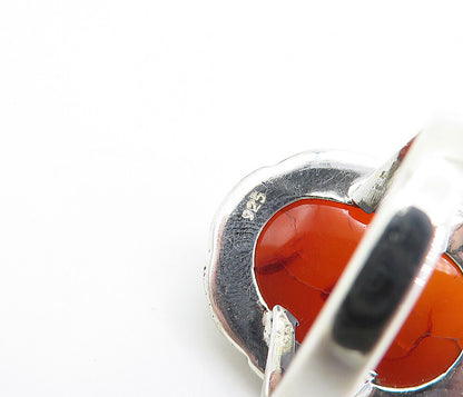 925 Sterling Silver  Cabochon Cut Carnelian Swirl Cocktail Ring Sz 7  RG7797
