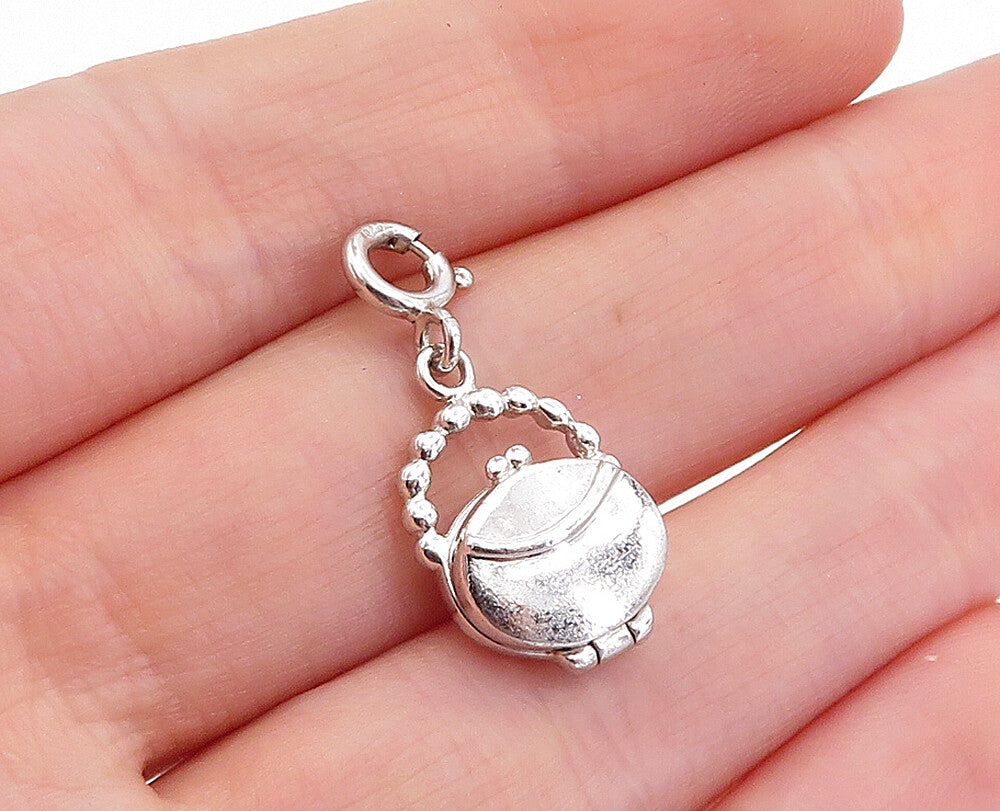 925 Sterling Silver Petite Enamel Coated Purse Locket Pendant (OPENS) PT3581