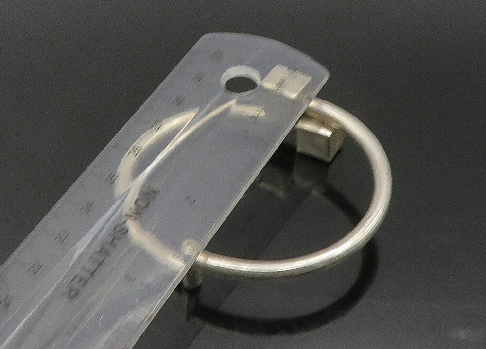 MEXICO 925 Silver  Vintage Shiny Cube Ends Bypass Bangle Bracelet  BT9002