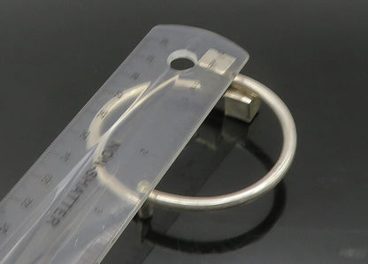 MEXICO 925 Silver  Vintage Shiny Cube Ends Bypass Bangle Bracelet  BT9002