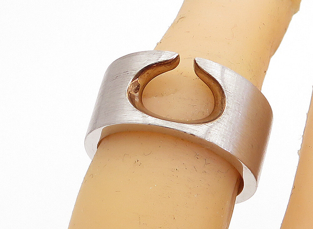 BREUNING 925 Silver  Vintage Two Tone Cutout Design Band Ring Sz 6.5  RG4681