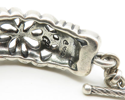 CAROLYN POLLACK RELIOS 925 Sterling Silver Vintage Floral Chain Bracelet  BT5561