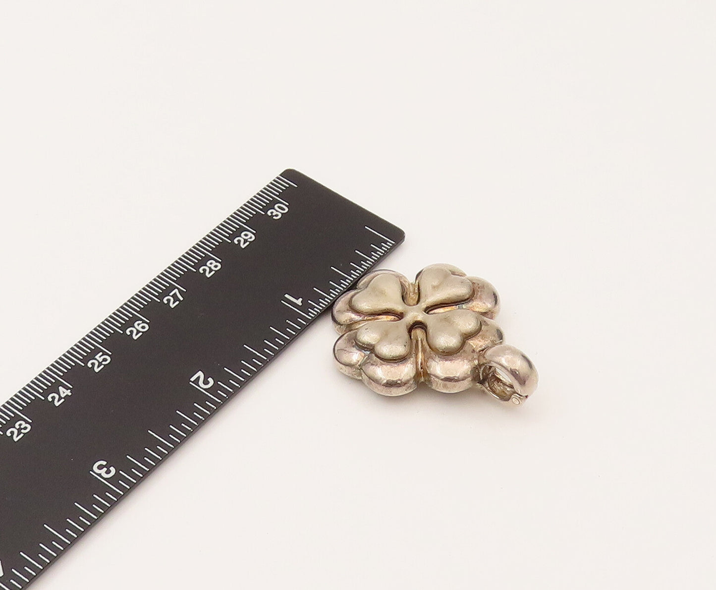 ESPO SIG 925 Sterling Silver Vintage Heart Shaped Four Petals Pendant PT21994