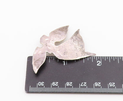 925 Sterling Silver  Vintage Hammered Angel Silhouette Brooch Pin  BP9279