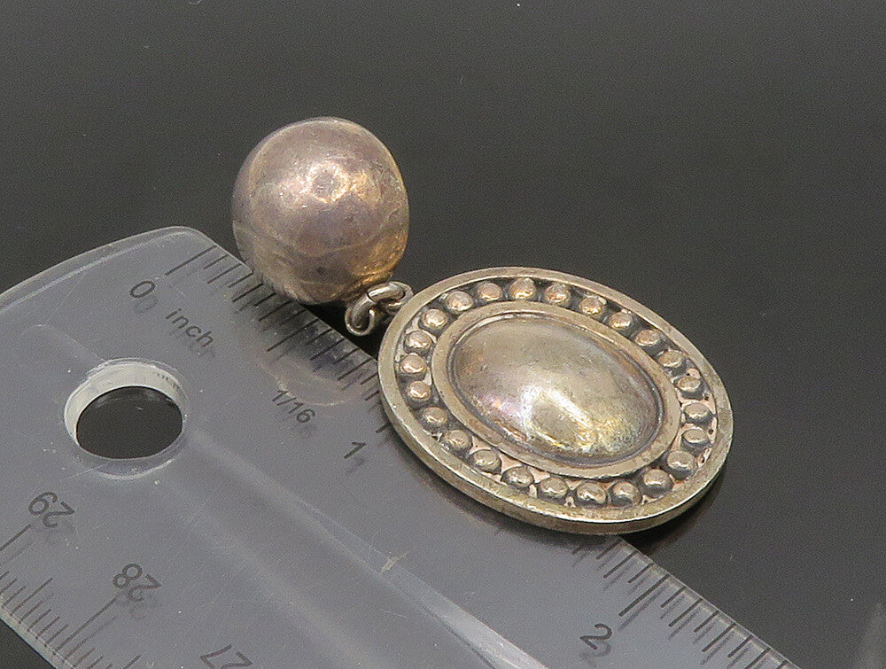BRENDA SCHOENFELD 925 Silver  Vintage Bead Ball Dangle Earrings  EG11662