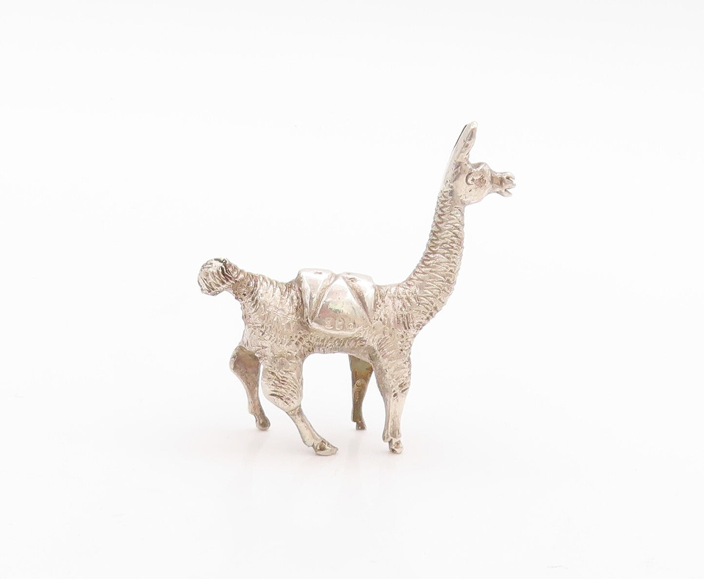 925 Sterling Silver Vintage Solid Miniature 3D Carved Alpaca  TR3843
