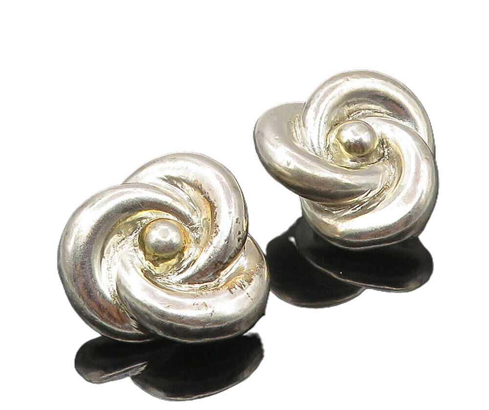 925 Sterling Silver  Vintage Shiny Hollow Flower Non Pierce Earrings  EG5286