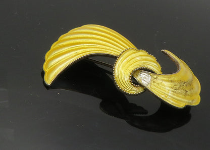 ELVIK & CO. NORWAY 925 Silver  Vintage Enamel Coated Ribbon Brooch Pin  BP4142