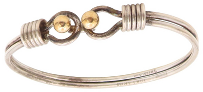 18K Gold & 925 Sterling Silver Vintage Bracelet TIFFANY & CO Bangle  BT11939