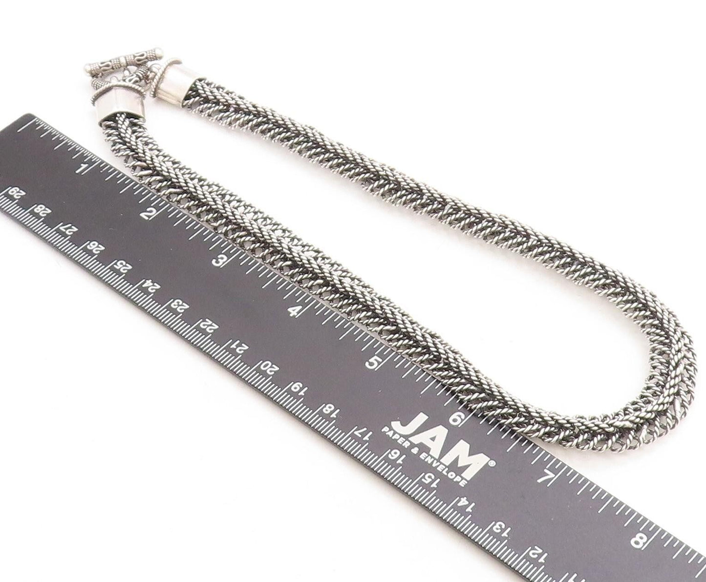 925 Sterling Silver  Vintage Shiny Rope Twist Swirl Chain Necklace  NE1634