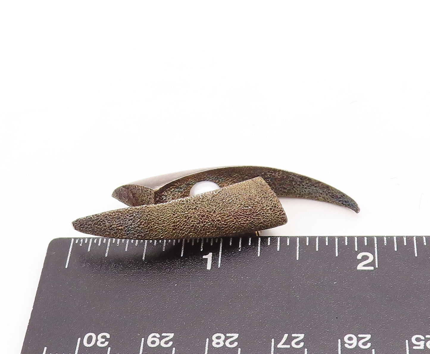 925 Sterling Silver Vintage Brooch Pin Designer Pearl Thunder Cutout  BP11426