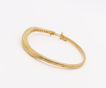 925 Sterling Silver Vintage Bracelet Gold Plated Real Diamonds Inlay  BT10606