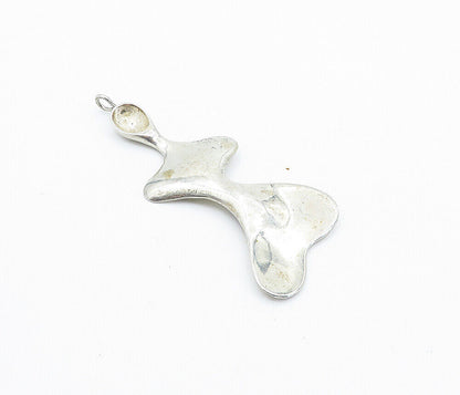 925 Sterling Silver  Vintage Modernist Woman's Body Silhouette Pendant  PT4095