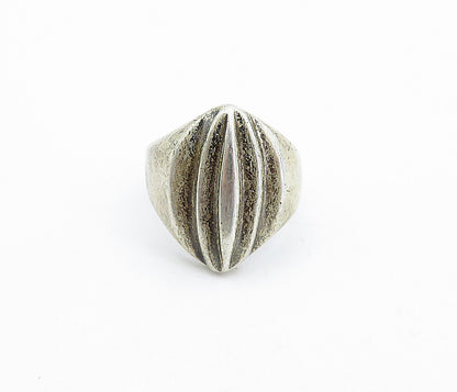 MEXICO 925 Sterling Silver  Vintage  Dark Tone Fluted Band Ring Sz 7  RG4831
