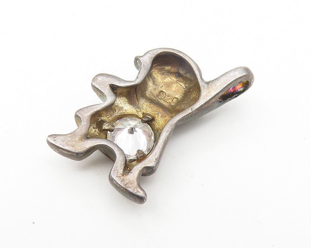925 Sterling Silver  Vintage Cubic Zirconia Star Little Girl Pendant  PT8551