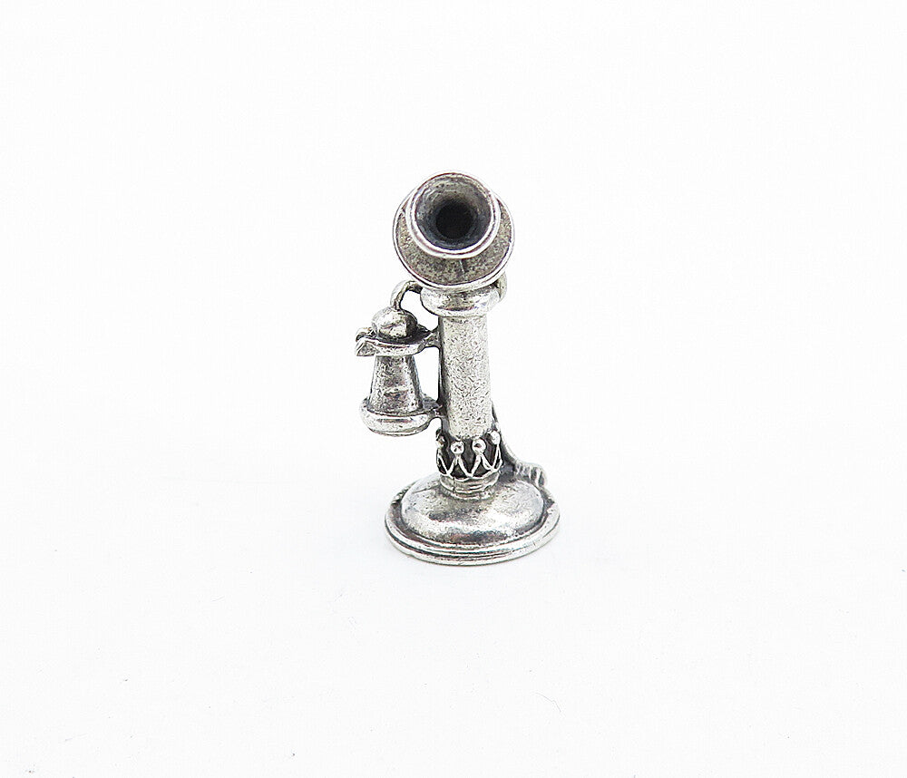 BEAU 925 Sterling Silver  Vintage Old Fashioned Telephone Pendant  PT4900