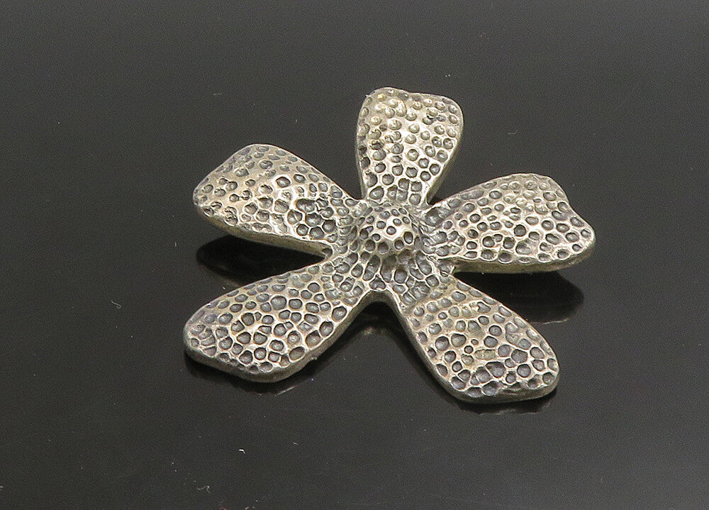 SILPADA 925 Silver  Vintage Dark Tone Hammered Flower Motif Pendant  PT19143