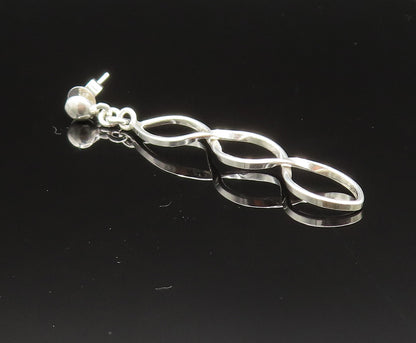 925 Sterling Silver  Vintage Polished Open Twist Dangle Earrings  EG11719