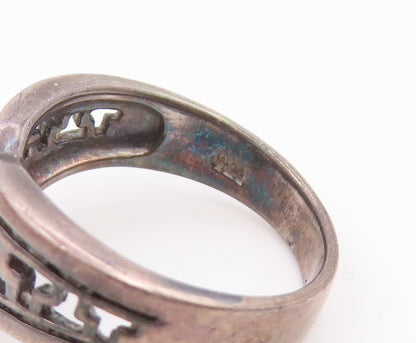 925 Sterling Silver Vintage Ring Letter T Initial Cutout Band  Sz 8  RG35701