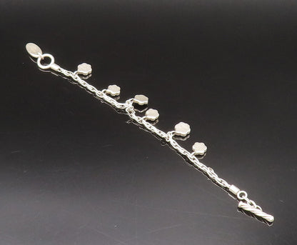 LOIS HILL 925 Sterling Silver Vintage Minimalist Flower Charm Bracelet BT9786