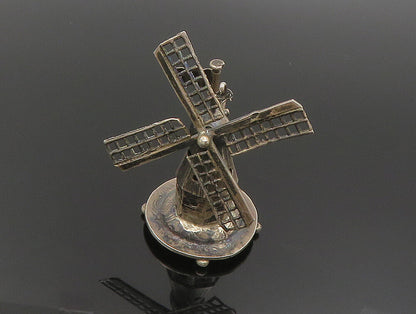 925 Sterling Silver  Vintage Hollow Windmill Trinket (SPINS)  TR3277