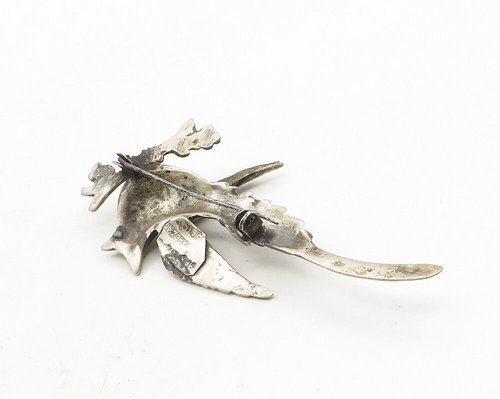 PRIETO AVE JUAREZ 925 Sterling Silver  Vintage Perched Bird Brooch Pin  BP4026