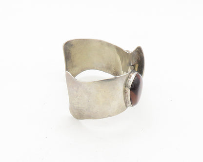 ALBERT JAKE NAVAJO 925 Silver Vintage Real Gemstone Bypass Cuff Bracelet BT7228