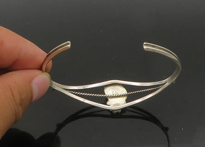 SUZIE LEE NAVAJO 925 Silver  Vintage Turquoise Floral Cuff Bracelet  BT8444