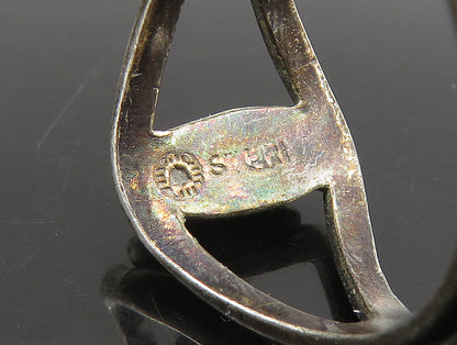 NAVAJO 925 Sterling Silver  Vintage Turquoise Split Band Ring Sz 6  RG23800