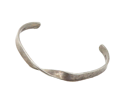 TED LOWY 925 Sterling Silver  Vintage Modernist Twist Cuff Bracelet  BT7615