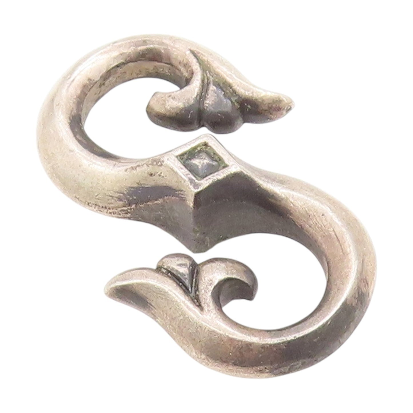925 Sterling Silver Vintage Necklace Clasp Gothic Scrollwork S Shape Hook TR4176